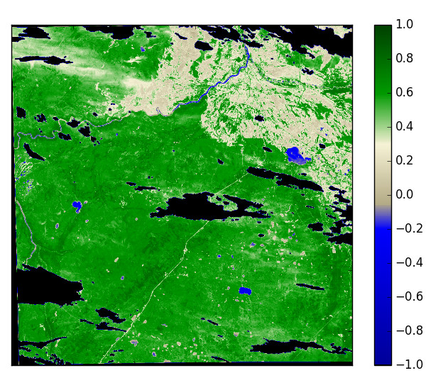 Vegetation index of the 21 June 2016